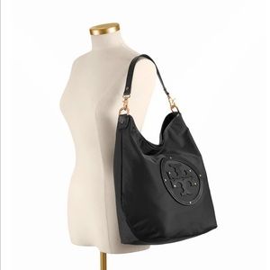 NWT TORY BURCH STACKED T LOGO HOBO